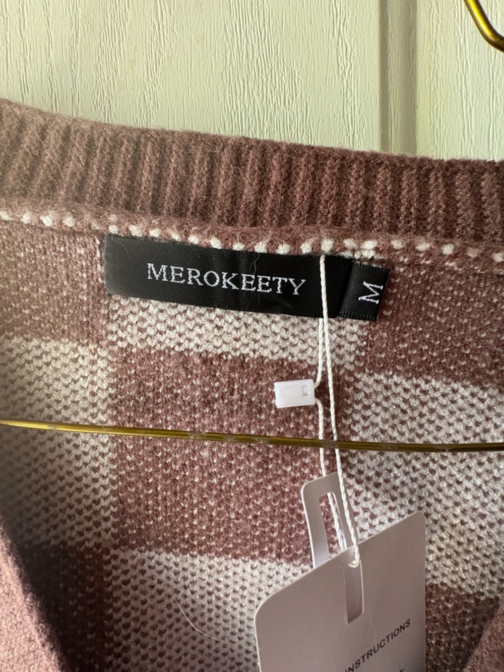 MEEROKEETY brown and white checked sweater - Picture 4 of 4